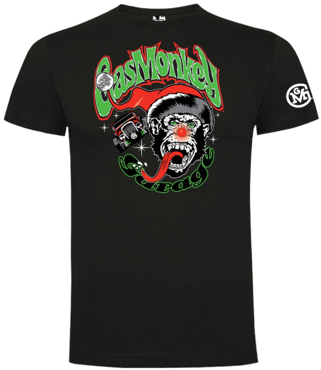 Gas Monkey Garage T-Shirt Rudolph Monkey Black-S