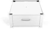 Wasophoogte® Wasmachine verhoger met lade - Wasmachine opbouwmeubel XL - Wasmachine sokkel - 31cm hoog - Wit - Universeel - 63*63 (LxB) - Inclusief wandbeugels