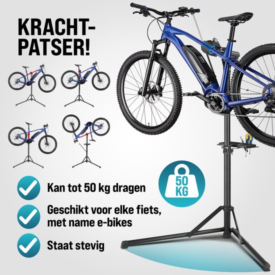 Monzana Fietsmontagestandaard - Verstelbaar Inklapbaar 50 kg - Zwart van Monzana — afbeelding 2