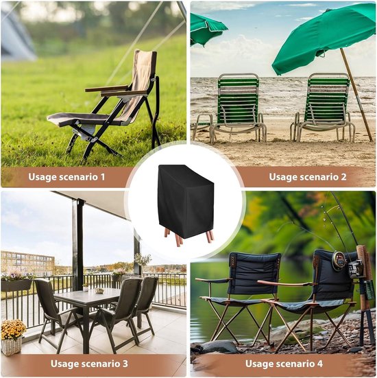 Housses Chaise Jardin Lot De 2 – Tissu Oxford 420 PU Imperméable, 114x85x65 Cm, Cordon De Serrage, Coupe-vent - 3
