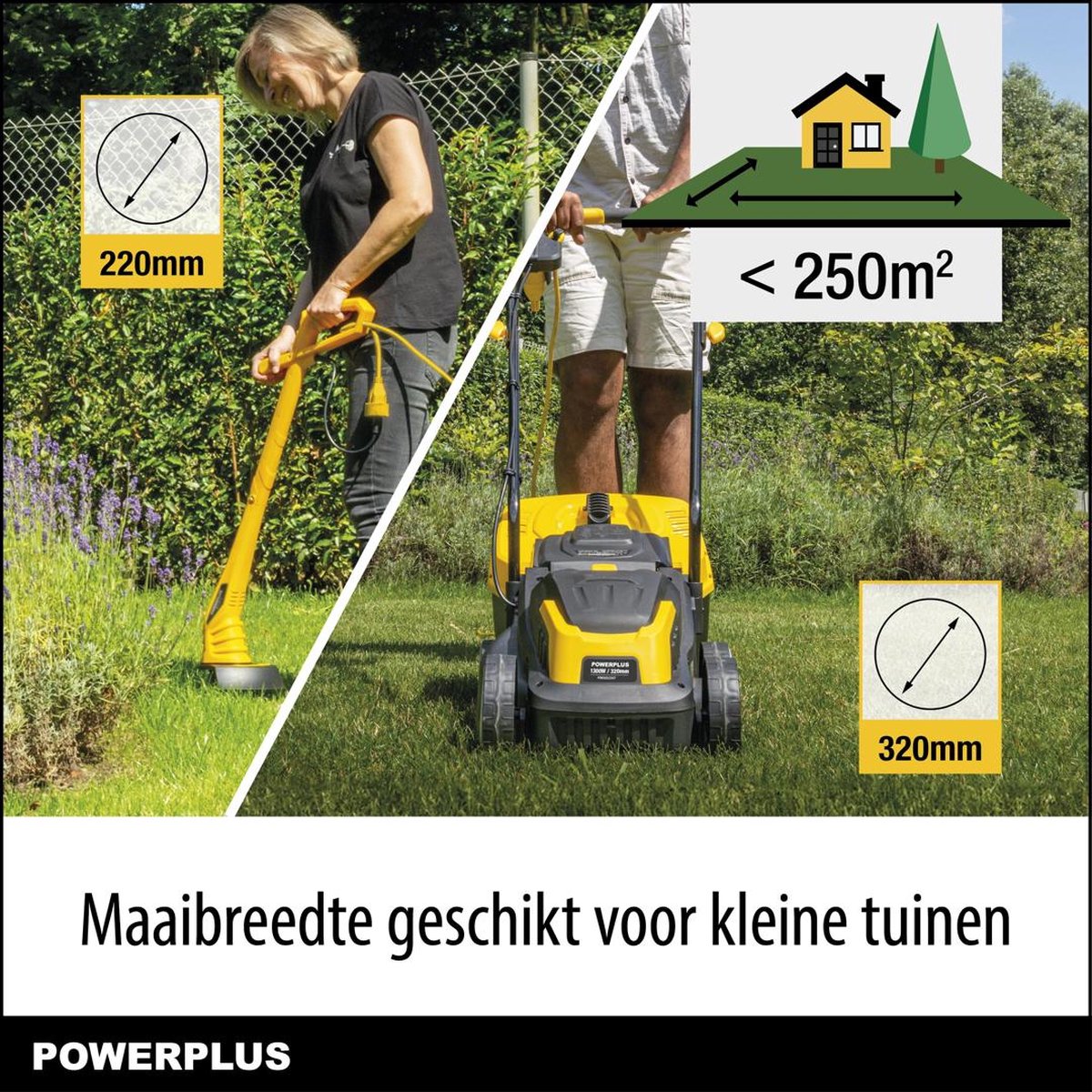 Powerplus Tuingereedschap set POWXG62205T - 1300W Grasmaaier 320mm + Trimmer 250W – foto 8