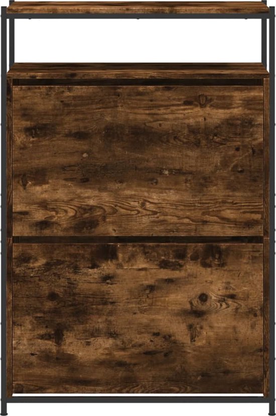 Meuble à chaussures vidaXL - Chêne fumé - 75 x 34 x 112 cm - Étagère à Étagères à chaussures - Rangement à chaussures