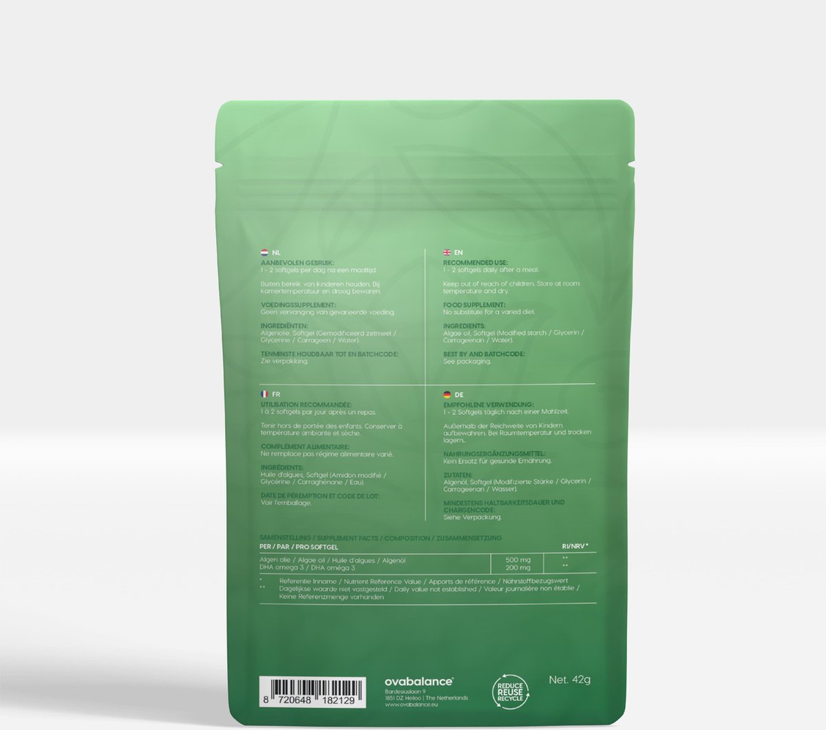 Omega 3 algenolie | 60 softgels - Ovabalance.eu