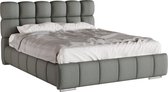 LIT REMBOURRÉ Bliss 160 x 200 cm avec rangement, sommier à lattes et matelas à ressorts ensachés H3 (19 cm de hauteur)