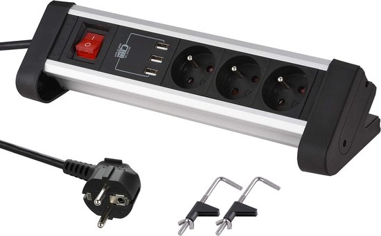 Ohuo Inbouwstekkerdoos Met PD 20W USB C En 15 W Draadloos Tafelstopcontact Inbouwstopcontact