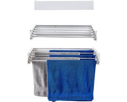Foxydry Hide 71 cm Wit - Droogrek wandmontage - Intrekbare waslijn voor aan de muur - Kleur Wit - 71 x 35 x 13 cm