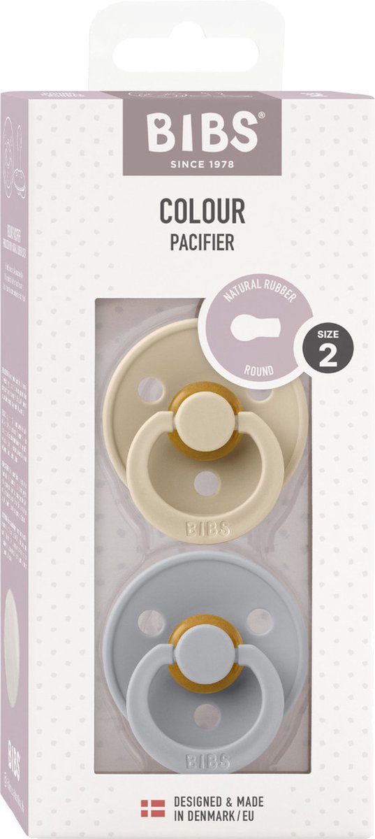 BiBS - Colour Pacifier - Stage 2 Fopspeen - 6+ maanden - 2 stuks - Blush / Cloud van BIBS — afbeelding 3