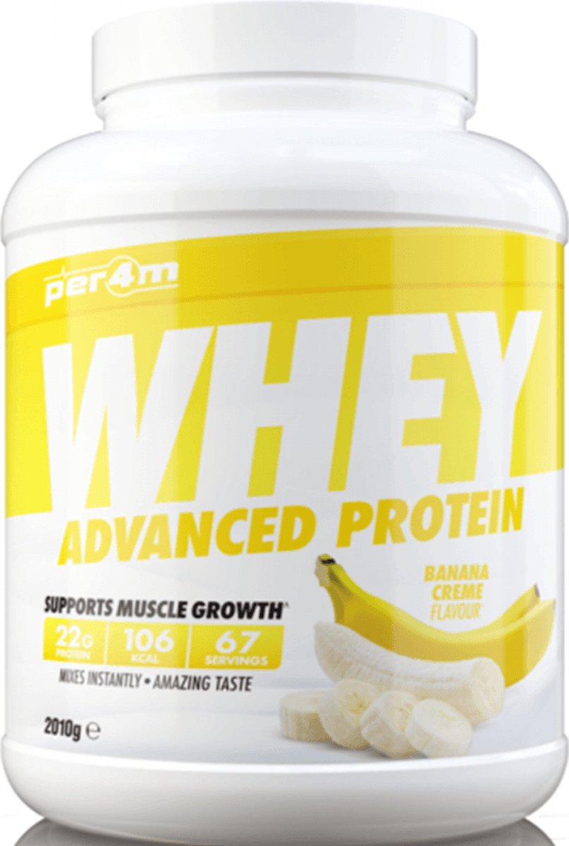 Goedkoopste Per4m Whey Advanced Protein (2010g) Banana Cream - Eiwitten - Eiwit Mix