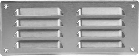 Europlast metalen ventilatierooster rechthoekig rvs 260 x 105mm - MR26105I