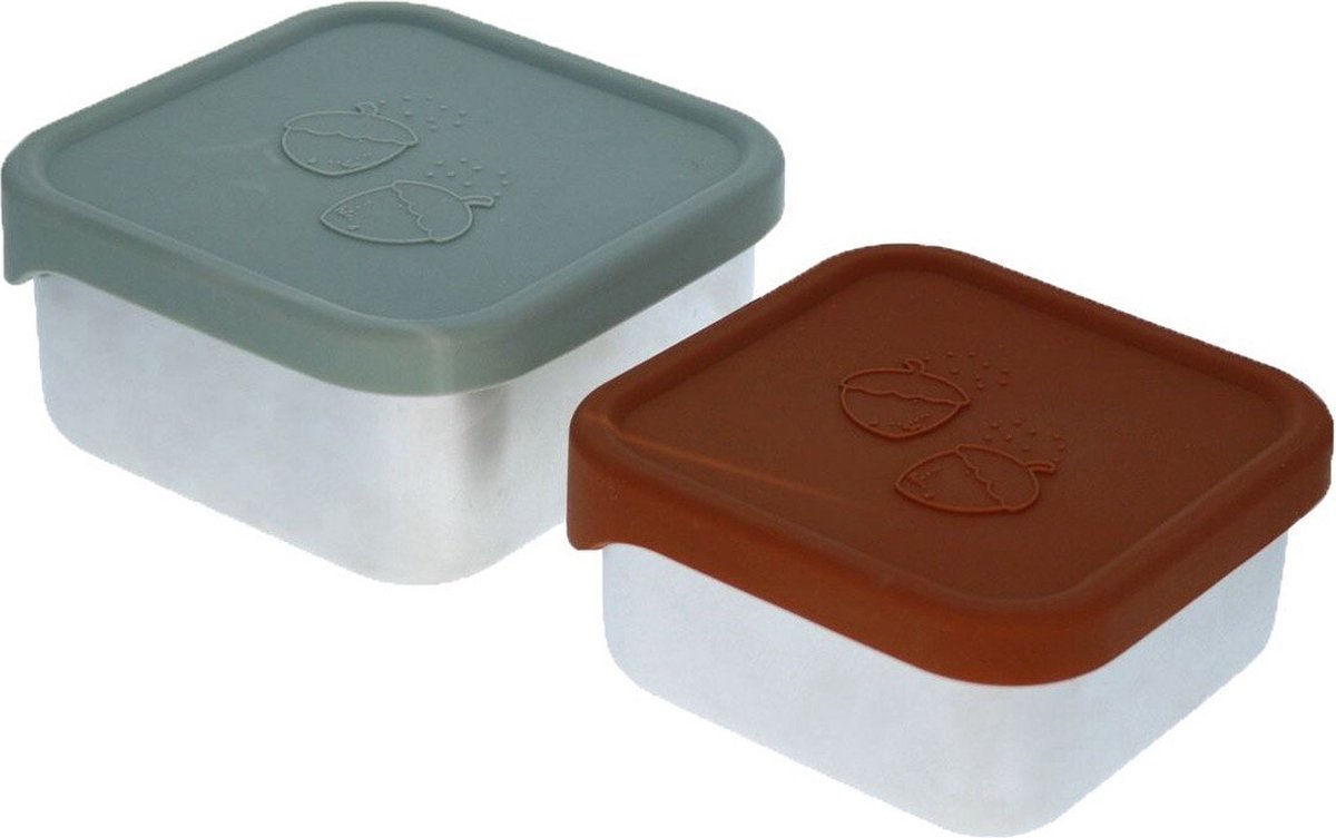 Le petit souk rvs lunchbox set hazelnoot - 2st