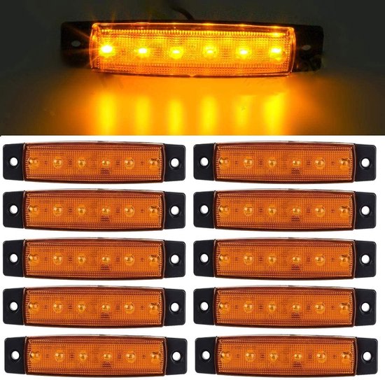 GSRECY 10 pz 3,8 6 LED 24V Indicatori laterali a LED per rimorchi luci per camion, luce di posizione posteriore, luci di posizione cabina camion, luce di posizione camper (verde