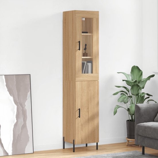 Vasagle Hoek Boekenkast - Vintage Kast - 34 x 125 x 34 CM - Industriële