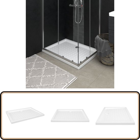 Receveur de douche vidaXL - 90 x 70 x 4 cm - ABS Wit - Cabine de Douche - Caniveau de douche - Design moderne - Meubles de salle de bain