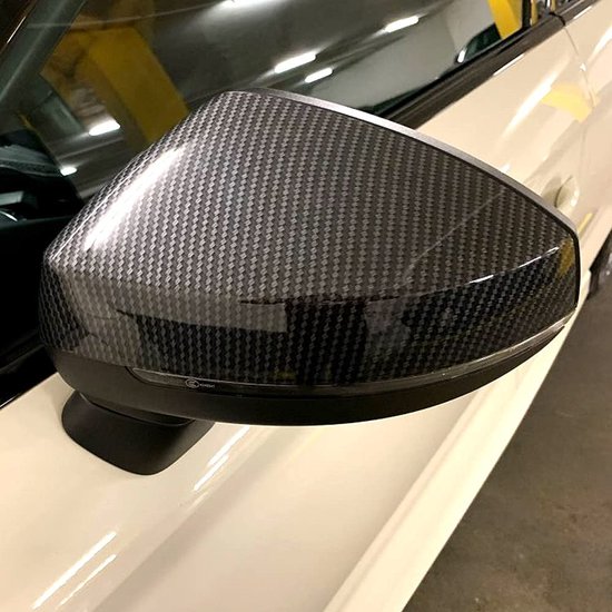 Auto-achteruitkijkspiegel Voor Fiat 500 Voor ABARTH 595 Voor Fiat 500E 500C Voor Grande Voor Punto Evo 2007-2019 Vleugel Spiegel Cover Glanzend Zwart Accessoires Autovleugelspiegelkappen Cap(Carbon fi