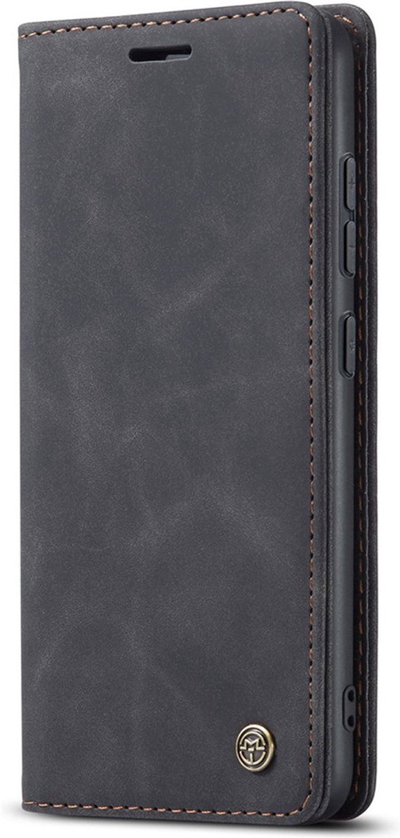CaseMania Bookcase hoesje geschikt voor Samsung Galaxy S24+ - Effen Zwart - Kunstleer