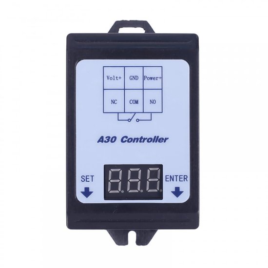 A30-U1 DC 99,9V Spanningsmodule Met Vertraging – Programmeerbare Relais Schakelaar Voor Accubewaking (0-99,9V, 30A)