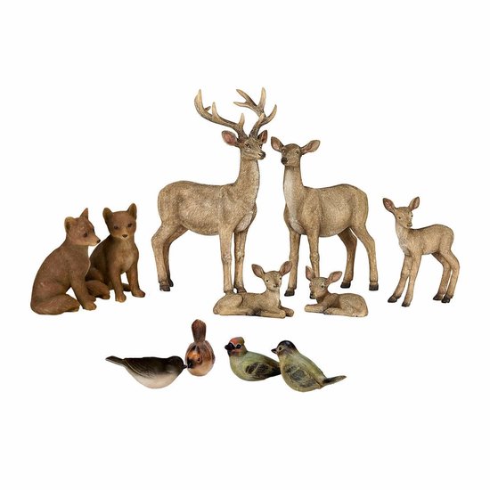 LOBERON Animaux de la forêt lot de 11 Pluvet marron