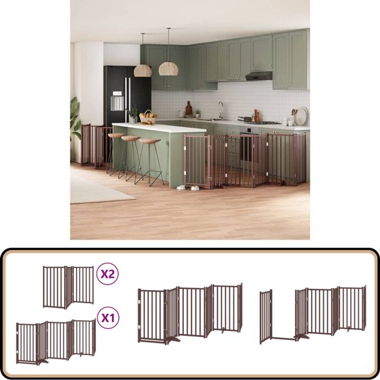 Acryl hondenhek 60 cm,7 1 panelen met afsluitbare deuren,hondenhek voor binnen,opvouwbaar hondenhek met zuignappen en ankers,transparant,appartement hondenhek warm grijs