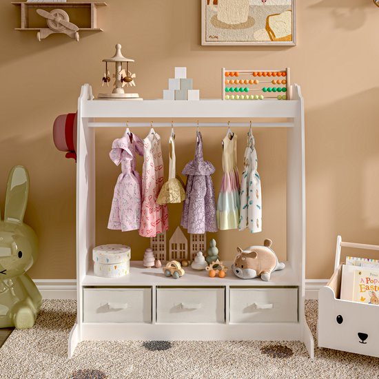 Armoire Moskenes armoire ouverte pour enfants 106,5x95x61 cm blanc [en.casa]