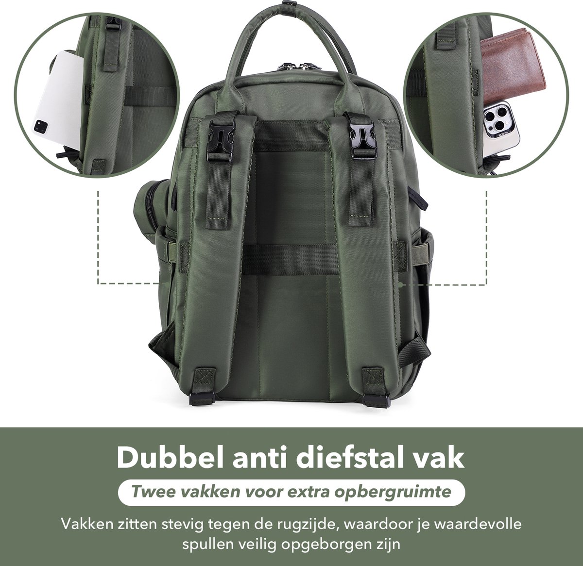 Brisby Premium Luiertas Rugzak – 30L met Anti-Diefstal thumbnail 4