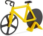 Mako Pizzasnijder Fiets - Geel - Pizza Snijder - Pizza Fiets - Pizzames - Pizza Accessoires - Pizza Cadeau - Fiets Gadget