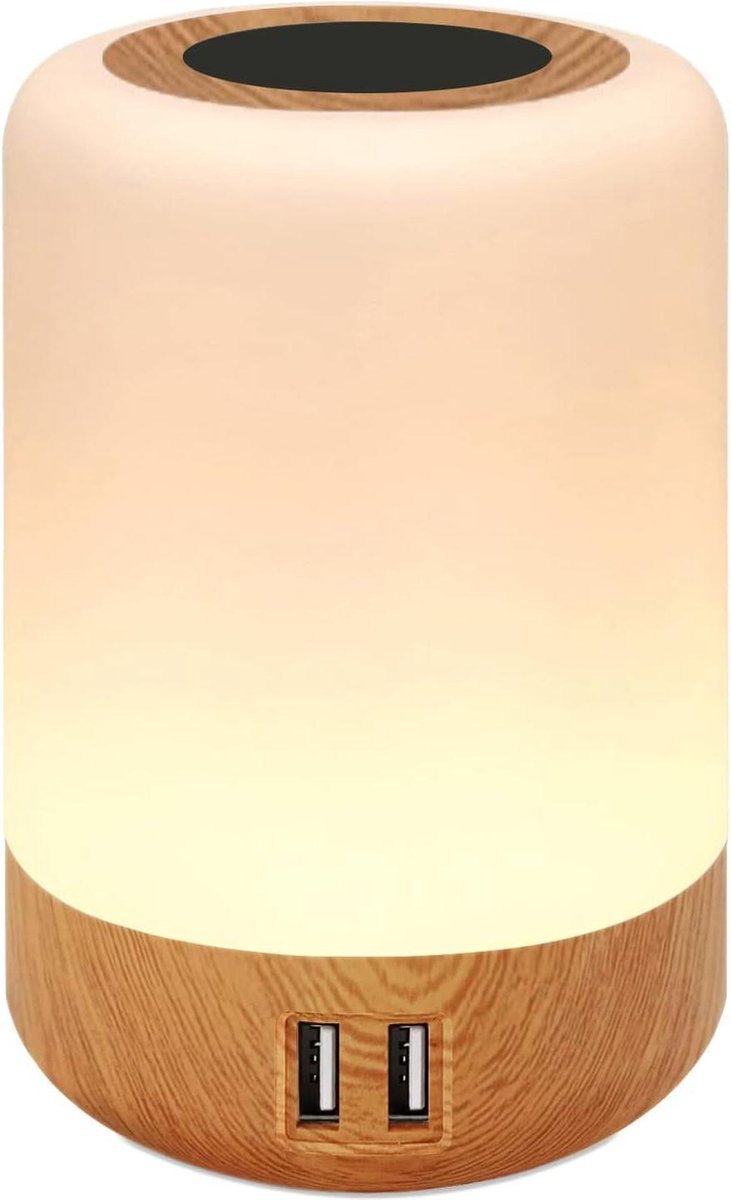 Verstelbare LED Bureaulamp Tafellamp - Universele Adapter met 4 USB poorten - 8 kleurig LED Nachtlampje voor Kinderen - Dimbaar en met USB-Oplaadpoort - Moderne Verlichting