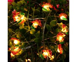 Koperdraad paddestoel lichtdecoratie voor tuinverlichting - 3 meter - 30 LED - batterij aangedreven - outdoor string fee lichten - vrouwen - kinderen - meisjes - slaapkamer - planten - terras - feest .