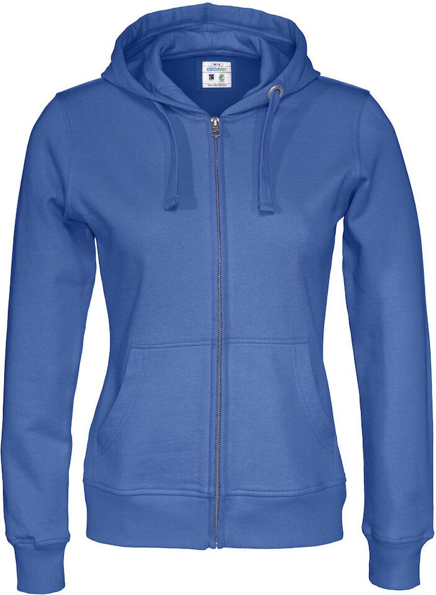 Cottover HOODIE FULL ZIP LADY - GOTS GECERTIFICEERD 141009 - Koningsblauw - M