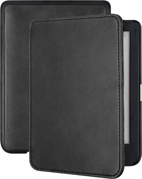 Lunso Geschikt voor Kobo Clara HD hoes (6 inch) - Leren sleepcover - Zwart — afbeelding 3