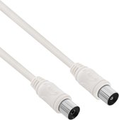 Force Case, Câble coaxial TV 9,52 mm sans interférence mâle/mâle 2 m, Wit