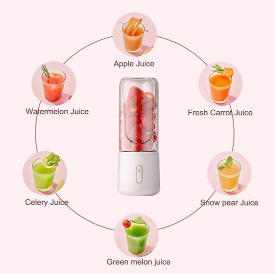 Draagbare 500 ml mini-mixer blender voor smoothies en shakes - fruit- en groentesapcentrifuge voor persoonlijke effectieve blending on the go — afbeelding 2