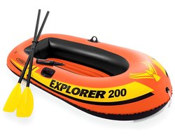 Intex Explorer 200 SET - Opblaasboot Met Peddels - Opblaasbaar Bootje - Intex Boot - Opblaasboot - Opblaasbootje Kinderen - Opblaasbootje Volwassenen - Gratis waterproof bag