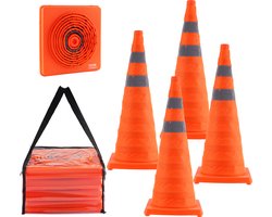 VEVOR Veiligheidskegels Verkeerskegels, 4 Stuks Opvouwbare Verkeerskegels, Bouwkegels met Reflecterende Kraag, Waarschuwingskegels met Opbergtas, Geschikt voor Verkeerscontrole, Parkeerplaatsen