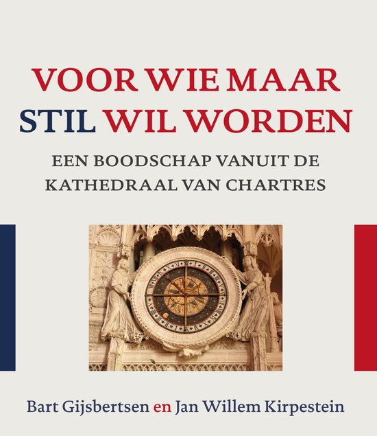 Boekomslag met de titel 'VOOR WIE MAAR STIL WIL WORDEN' en een afbeelding van een astronomisch uurwerk met engelen.