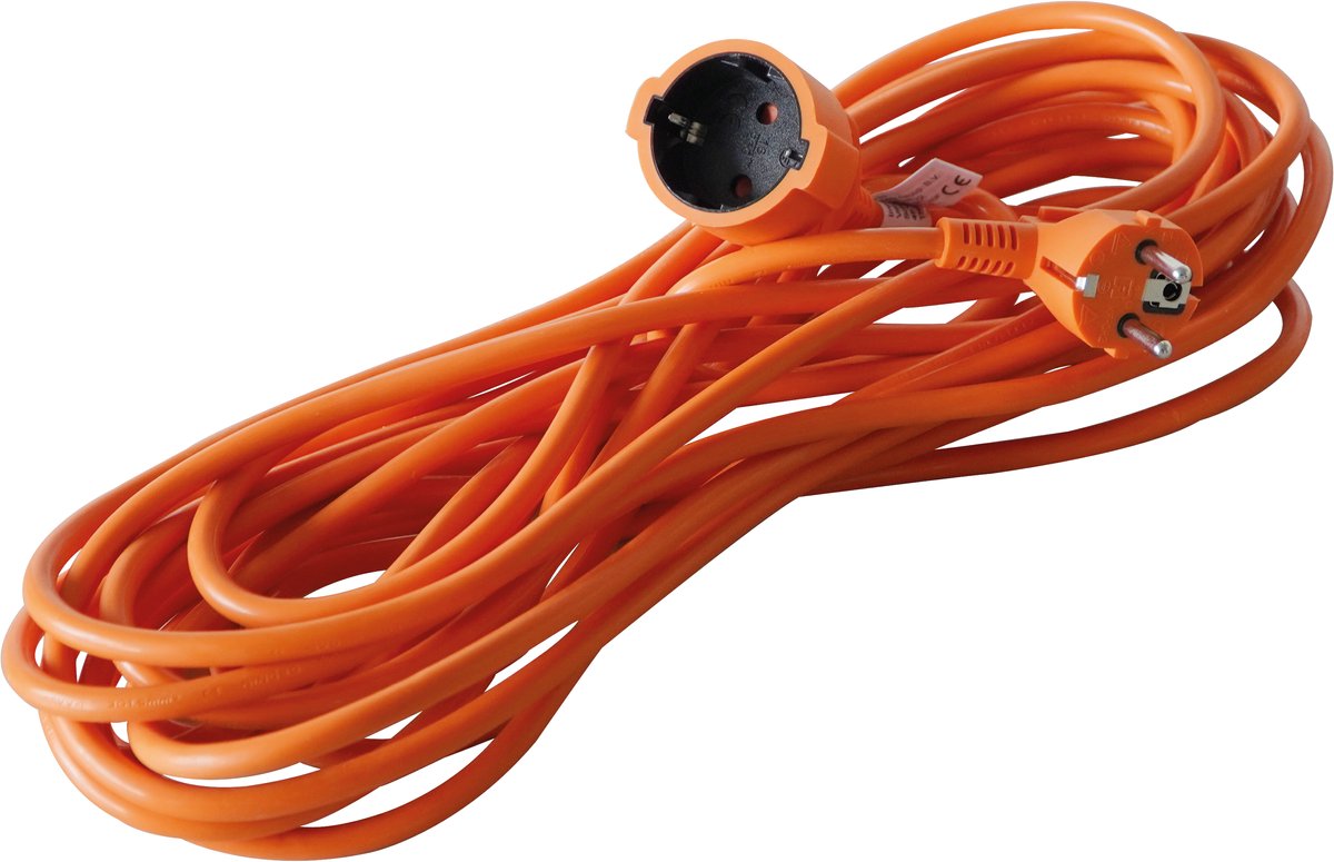 BRASQ Verlengsnoer 5 meter Oranje - Verlengkabel met randaarde - Verlengkabel voor binnen