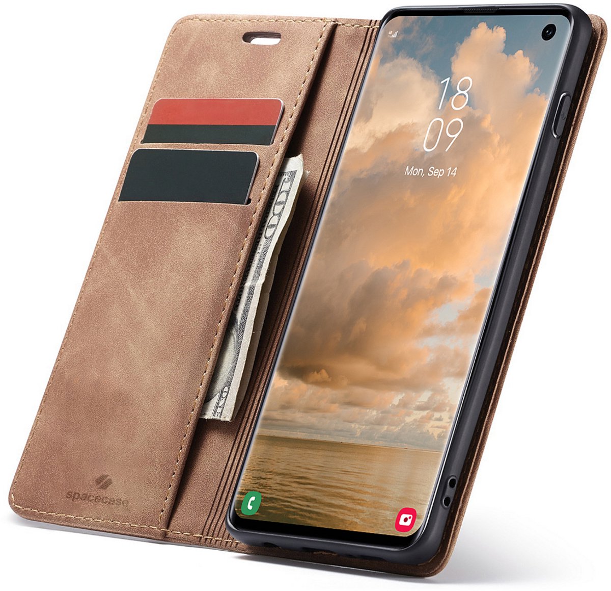 Spacecase Case Case Voor Galaxy S10 Telefoon Lichtbruine Kleur