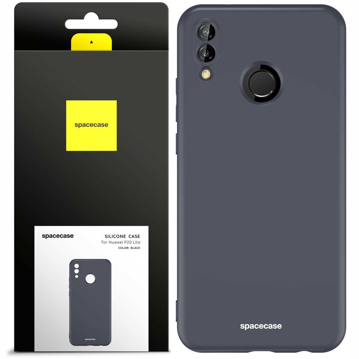 Spacecase Siliconen Hoesje Voor Huawei P20 Lite Zwart Bescherming