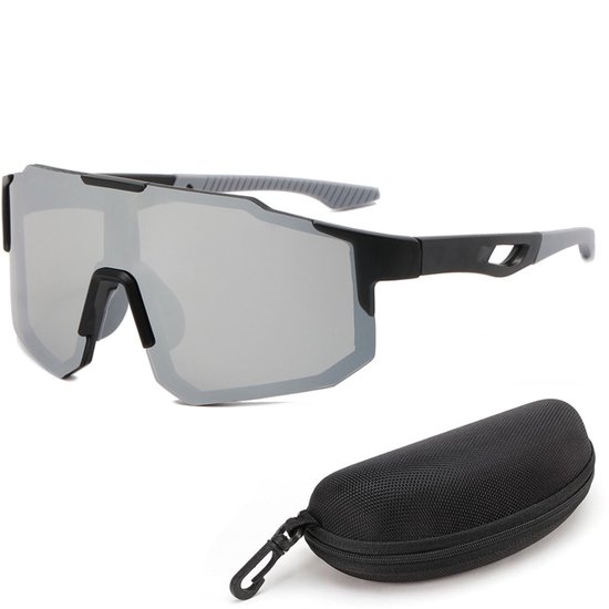 Foto: Sportbril 1 stuk gepolariseerde fietsbril sportzonnebrillen kleurrijke zonnebrillen unisex geschikt voor hardlopen autorijden vissen honkbal ski n 1 stuk 15x12 5x5 7cm zwarte frame zilveren film