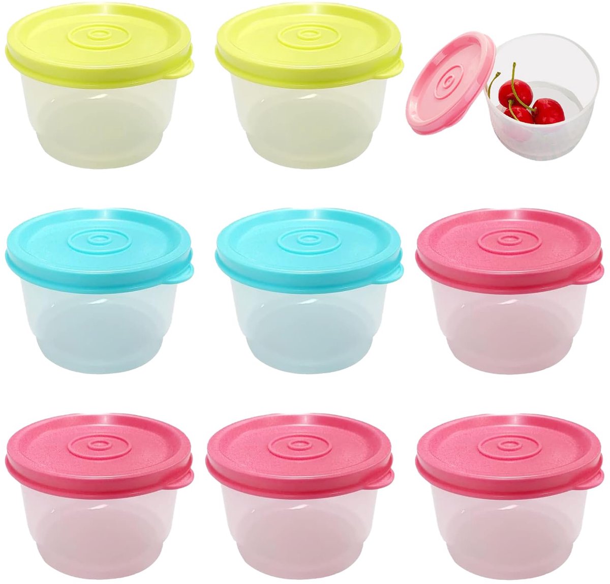 My Ninki ® Handige Set van 12 Kleine Translucente Bewaardozen met Deksel voor Keuken en Picknick Gebruik