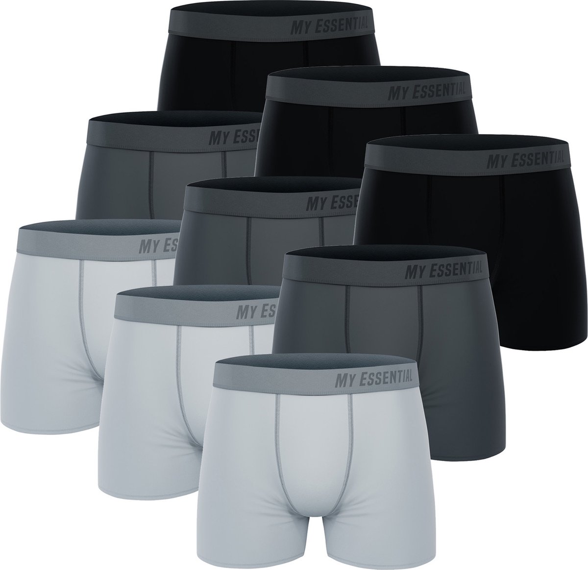 BOXERS 9 PACK My Essential Clothing Basic Boxershorts Katoen Biologische herenshorts Ondergoed MYE1BCX3
