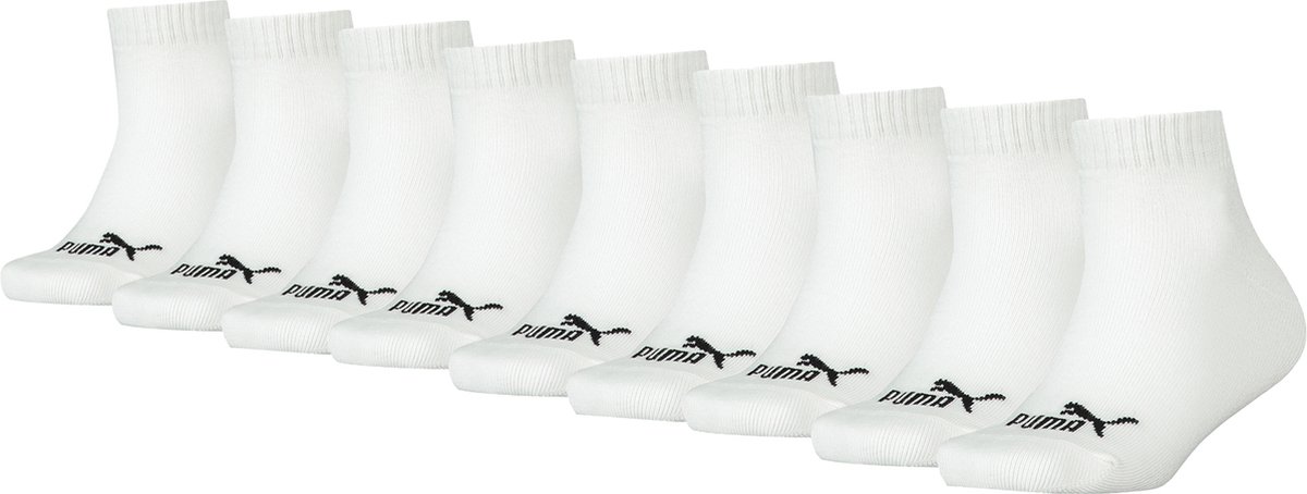 9 PACK Puma KIDS Quarter Socks sneakermaat 27 38 voor meisjes en jongens Wit