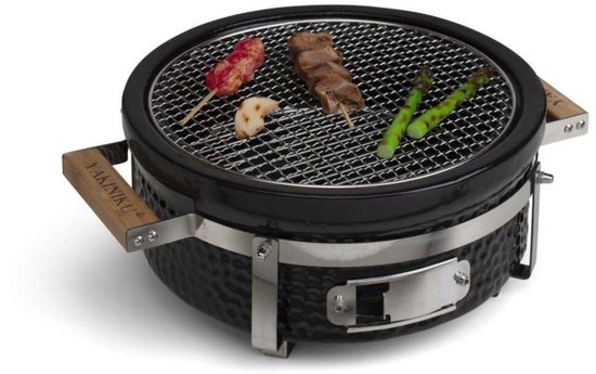 YAKINIKU - Ronde Shichirin BBQ - Tafelgrill - Hibachi - Japanse BBQ Grill - Keramische Japanese Yakitori Grill - Geschikt Voor Binchotan Houtskool - 2 t/m 6 Personen - Grilldoorsnede 29.8 cm