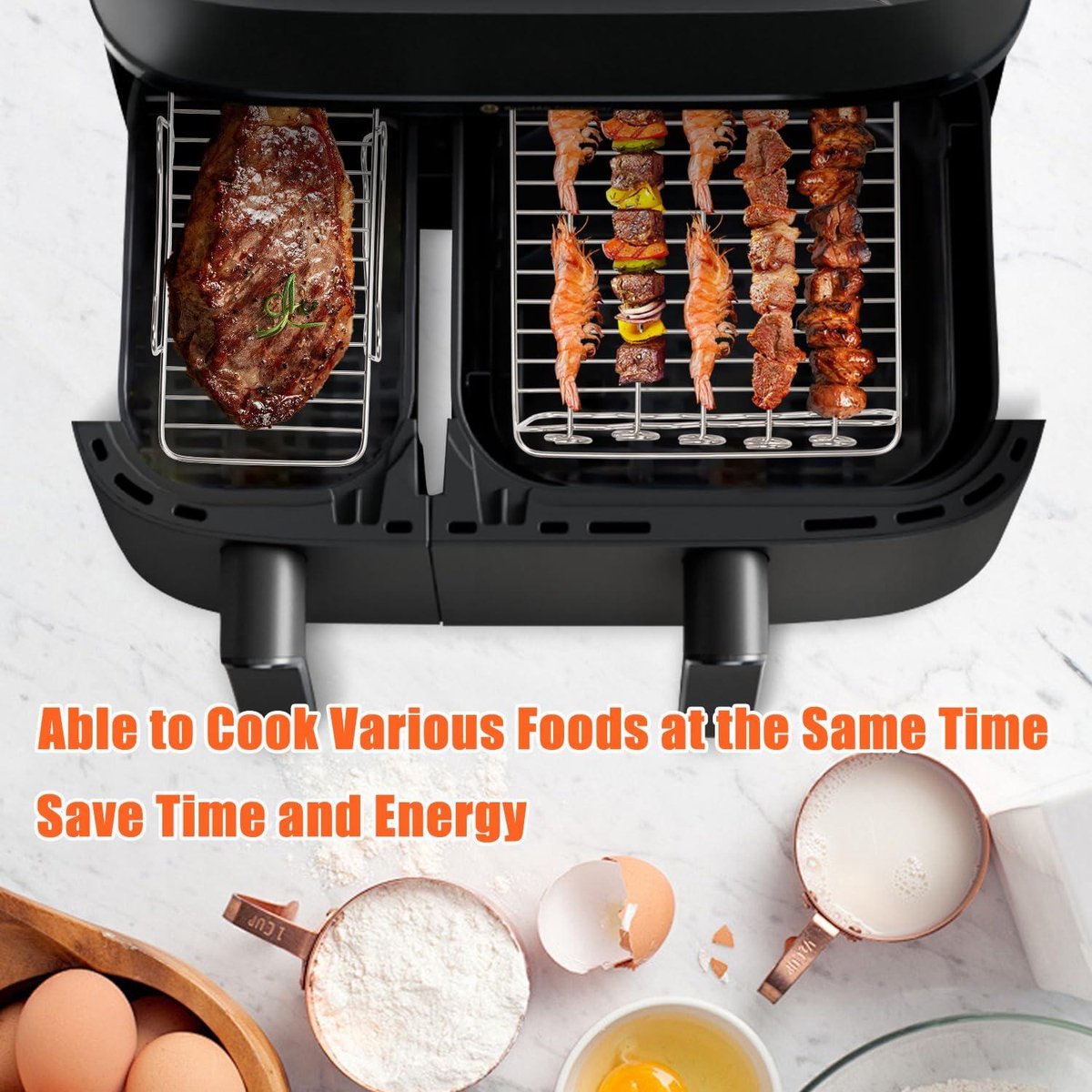 Heteluchtfriteuse accessoires voor Philips Dual Basket Airfryer 3000 & 5000 serie 6L/3L, siliconen vorm, accessoires voor Philips, BPA-vrij, herbruikbaar en voedselveilig (25 stuks