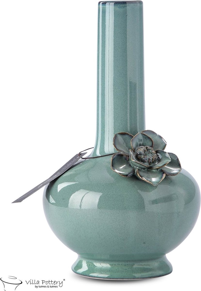 Villa Pottery Groene Blauwe Vaas Brigitte 18x18x30.7