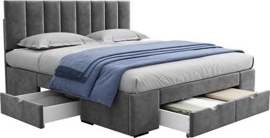Volwassenenbed 160x200 cm in kunstleer - met LED en USB-aansluiting - 4