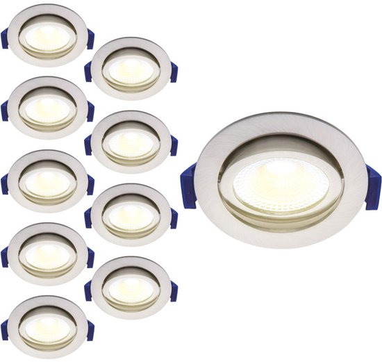Gr4tec Spot LED Encastrable, 10x 5W Spot Salle de Bain IP65 400LM 2700K Blanc Chaud, Spot LED