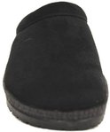 Zwarte pantoffel met wedge zool.