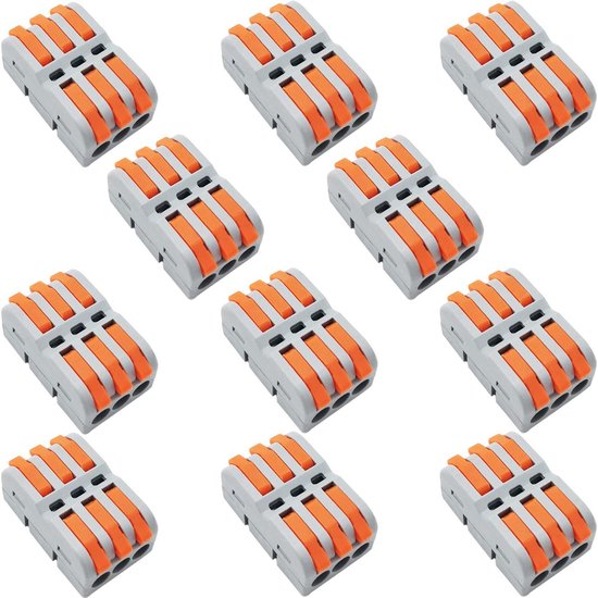 Verbindungsklemme, CESFONJER SPL-82 6 pcs Steckklemmen, Kompakt Kabelverbinder, für Flexible und Starre Leiter, mit Hebel (2 in 8 raus