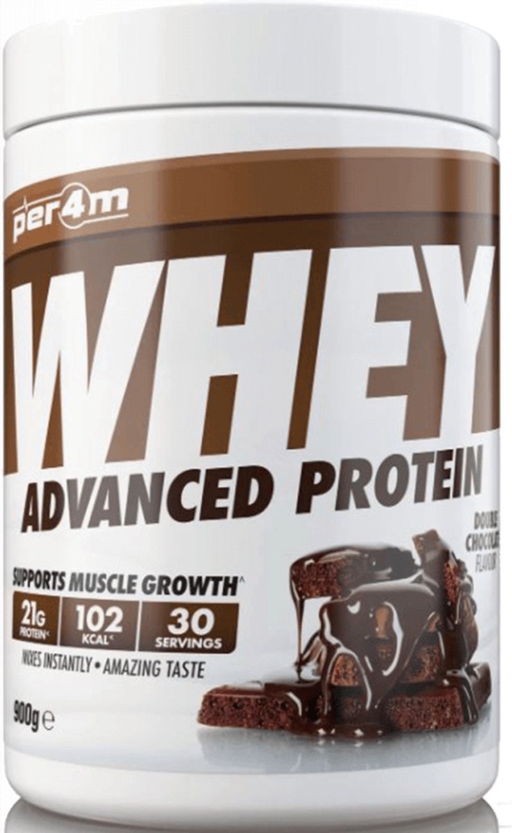 Goedkoopste Per4m Whey Advanced Protein (900g) Double Chocolate - Eiwitten - Eiwit Mix