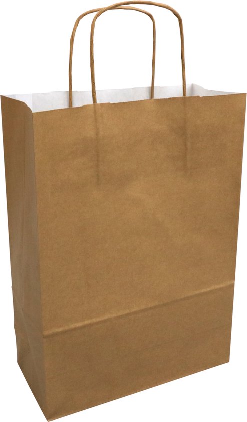 Lot de 50 Sacs Cabas Rouge en Papier Kraft avec Poignées -26 x 14 x 32 Lot de 50 Sacs Cabas Rouge en Papier Kraft avec Poignées -26 x 14 x 32